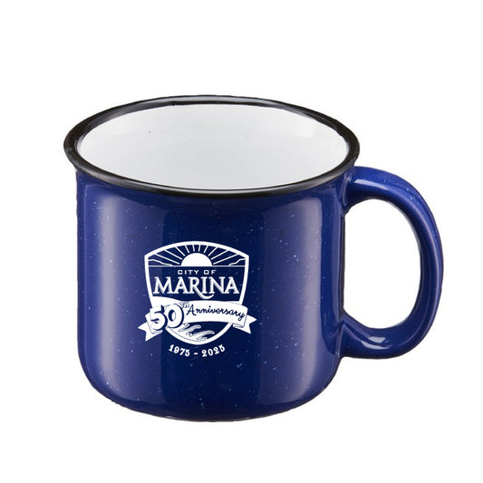 50th Anniversary 15 Oz. Speckle-It Ceramic Camping Mug