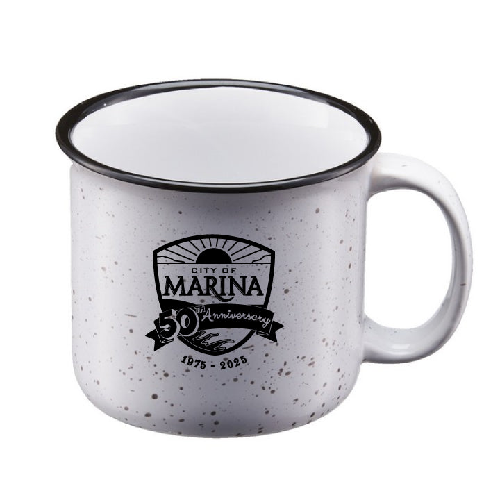 50th Anniversary 15 Oz. Speckle-It Ceramic Camping Mug