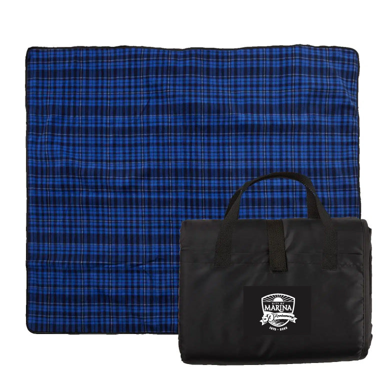 50th Anniversary Plaid Fleece Picnic Blanket